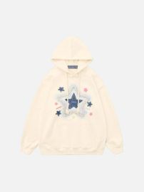 AELFRIC EDEN Denim Star Applique Hoodie at Nordstrom