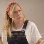 Leanne's black denim overalls on Leanne Leanne's black denim overalls on Leanne