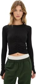 Free People Women's Tempo Ruched Long Sleeve Tee at Amazon