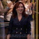 Marilu Henner's double breasted mini dress on Live with Kelly and Mark Marilu Henner's double breasted mini dress on Live with Kelly and Mark