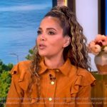 Sunny's brown suede ruffle jacket on The View Sunny's brown suede ruffle jacket on The View