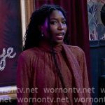 Trina's brown lace dress on General Hospital Trina's brown lace dress on General Hospital